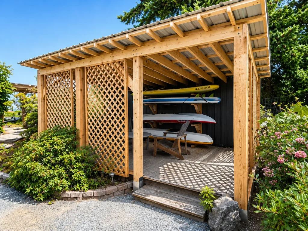 covered patio and boat storage, by Arama Building & Renovations in Qualicum Beach